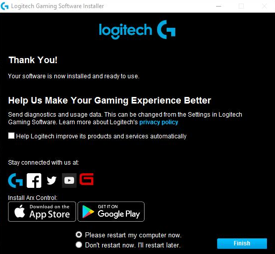 logitech gaming software win 10