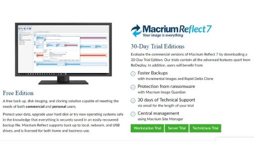 Macrium Reflect free disk cloning software