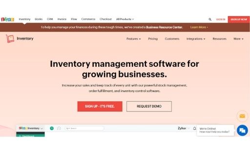 Zoho Inventory management software