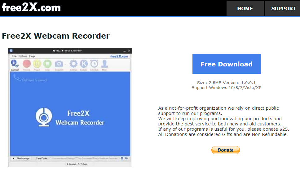 Free 2X Webcam Recorder Software