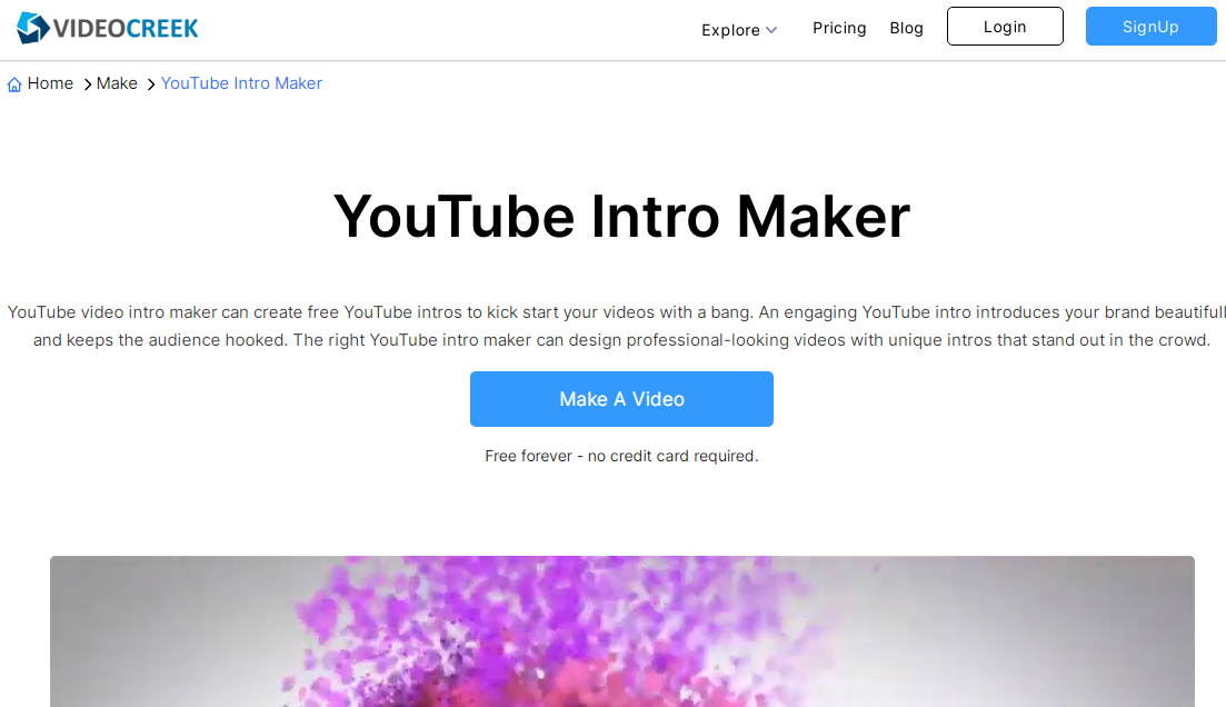 VideoCreek Youtube Intro Maker