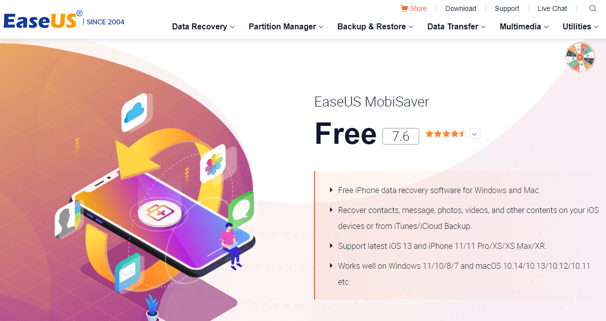 EaseUS Free iPhone Data Recovery Software
