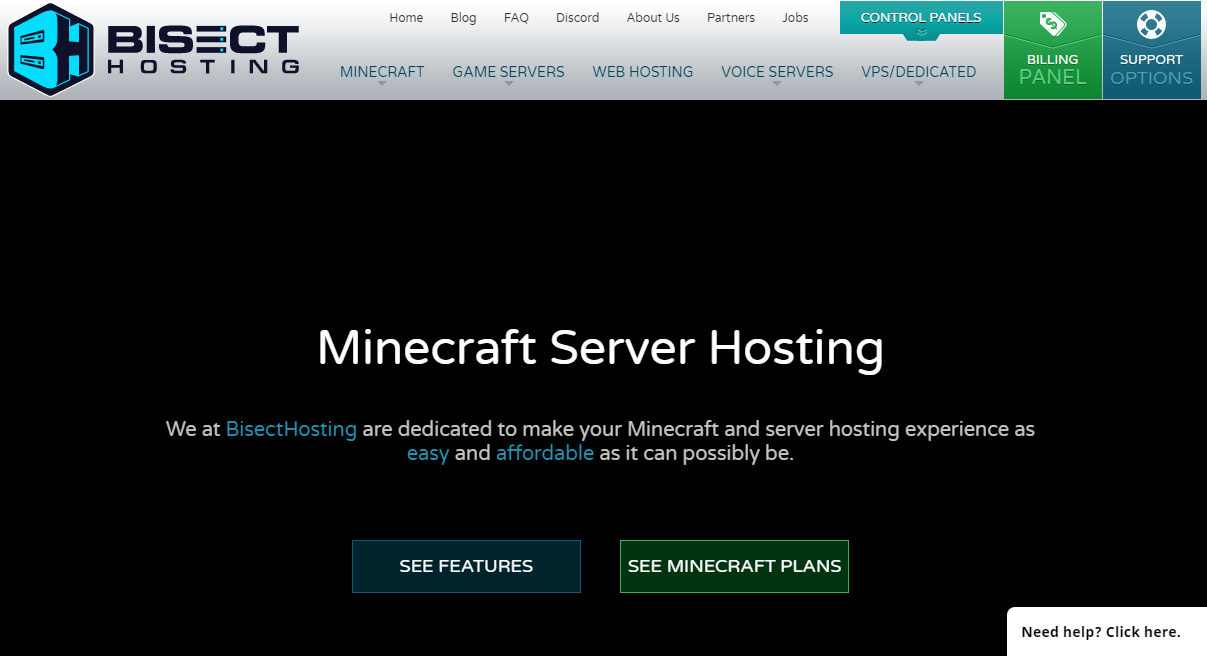 BisectHosting Minecraft Server Hosting