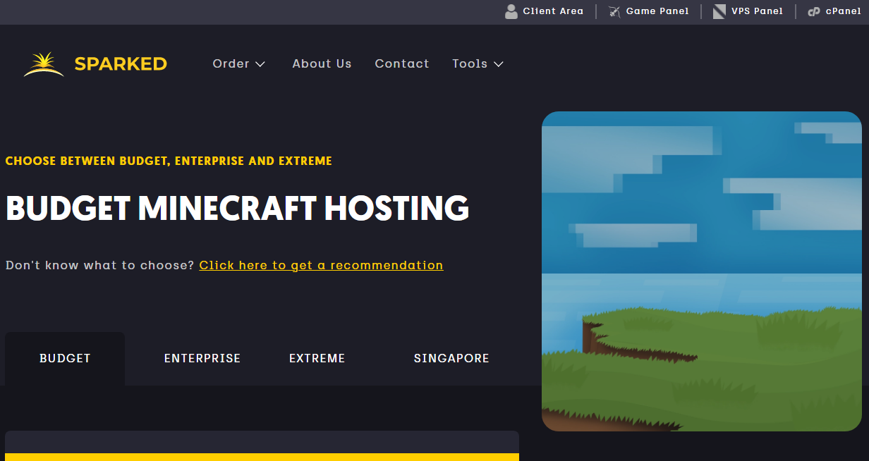 Sparked Host Budget Minecraft Server Hosting