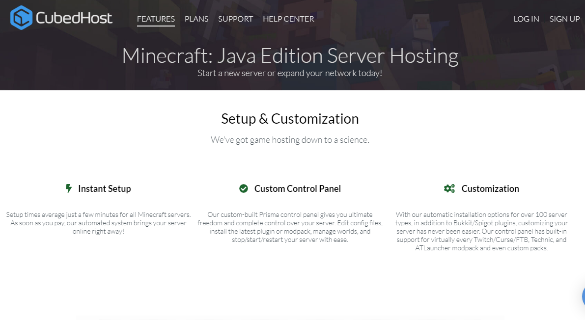 cubedhost minecraft server hosting