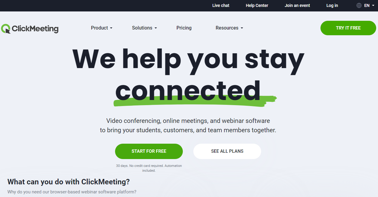 clickmeeting video conferencing software
