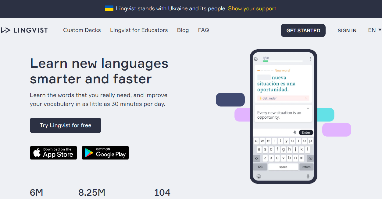 Lingvist language learning software