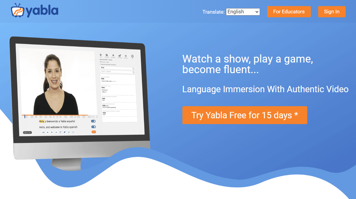 Yabla language learning software